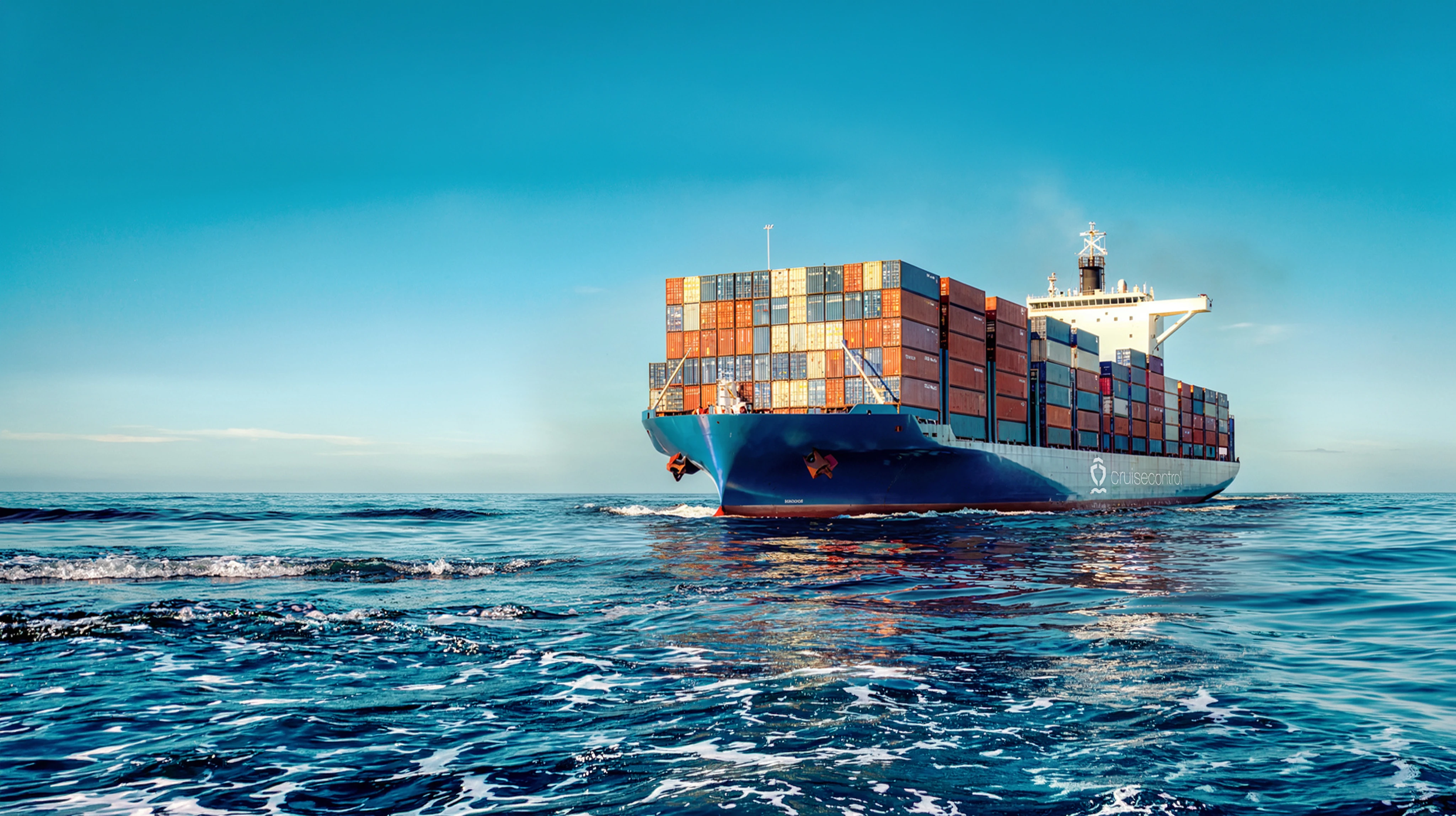 Cargo ship at sea